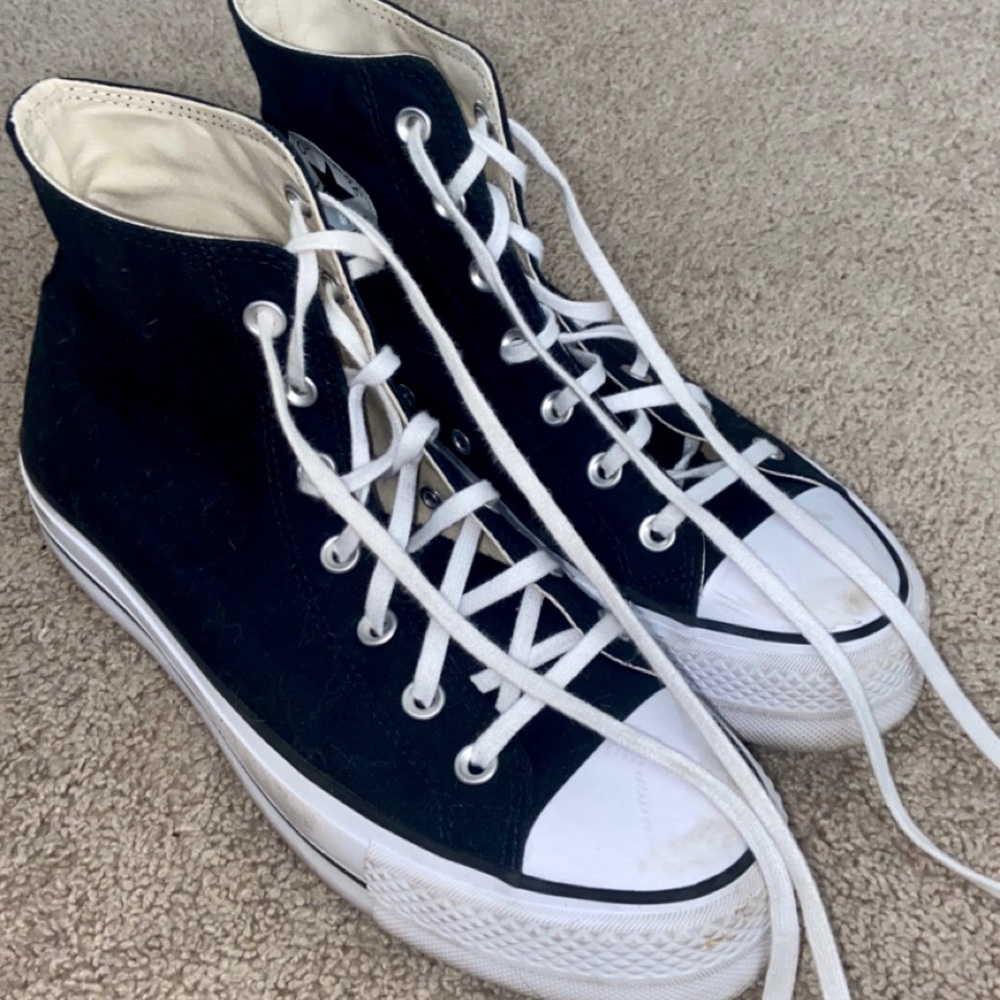 black platform converse